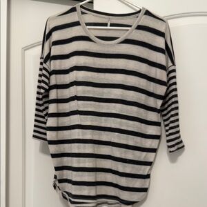 Tresics Black and White Striped Top